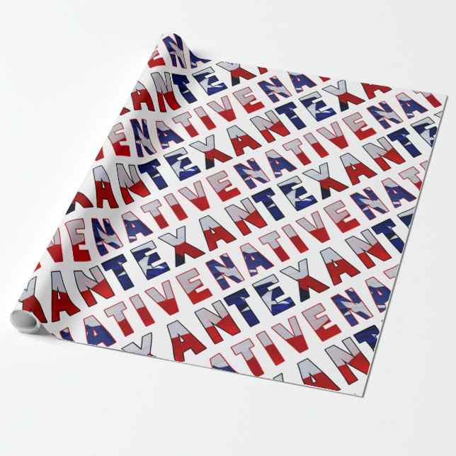 Native Texan Flag Wrapping Paper (Unrolled)