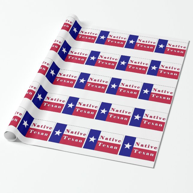 Native Texan Lone Star Flag Wrapping Paper (Unrolled)