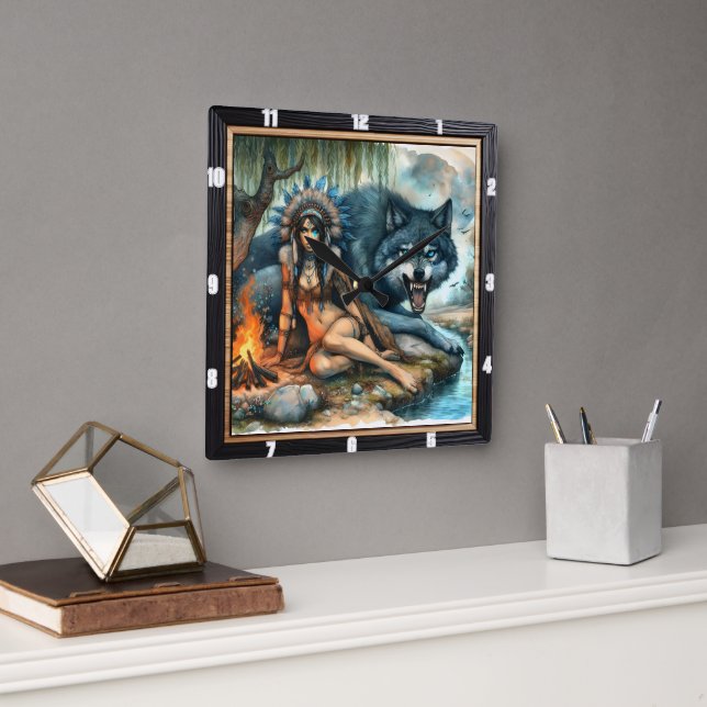 Native Trail: Hidden Glade Soft  Square Wall Clock (Office)