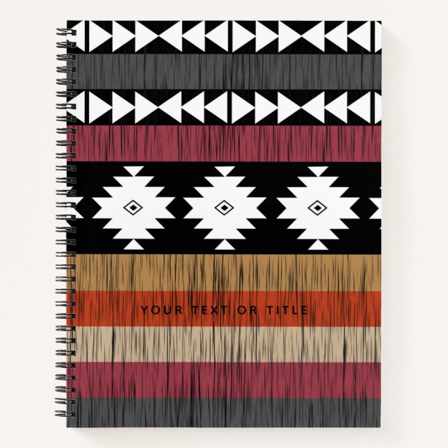 Native Tribal Colourful Lines Pattern Notebook (Front)