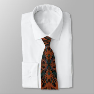 Native Tribal Happy Face Scratchboard Pattern Art Tie