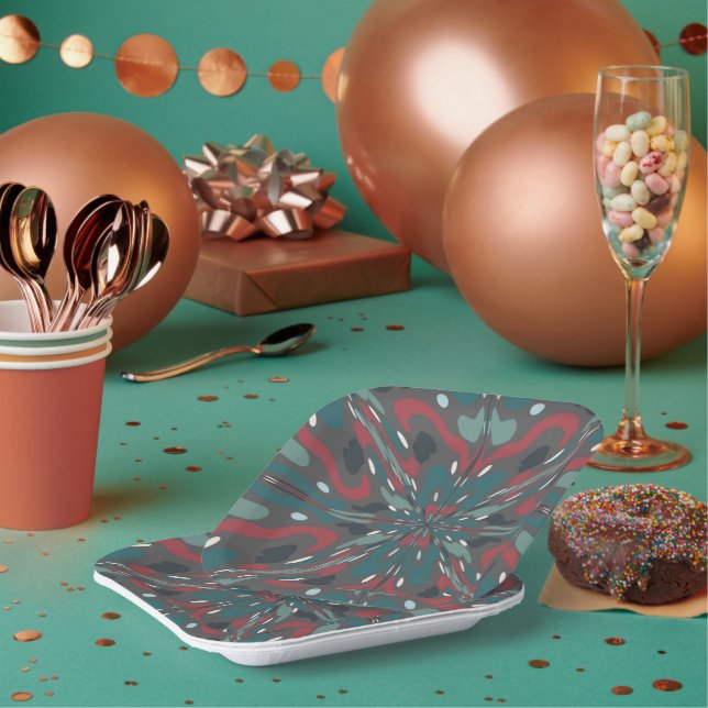 Native Tribal Southwestern Colours Pattern Paper Plate (Multi)