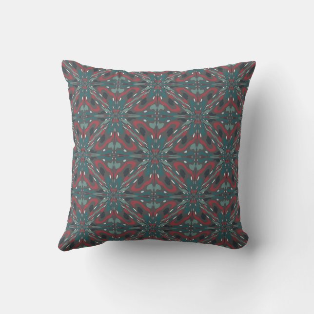 Native Tribal Southwestern Colours Pattern Throw Pillow (Back)