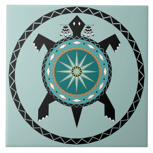 Native Turtle Ceramic Tile (Front)