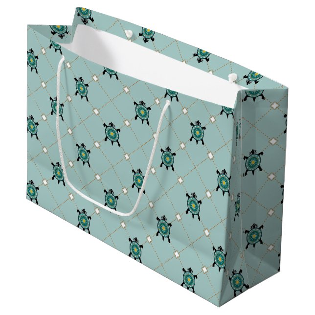 Native Turtle Large Gift Bag (Front Angled)