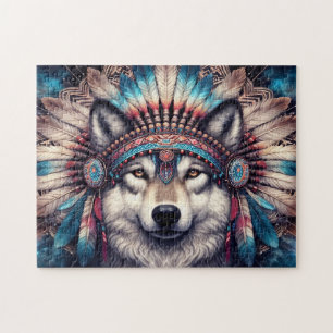 Native Wolf Jigsaw Puzzle