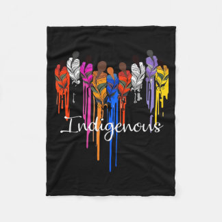 Native Women Heart Shape Watercolor Native America Fleece Blanket