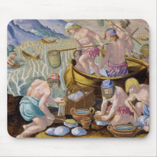 Natives Fishing for Giant Clams on the Indus, plat Mouse Pad