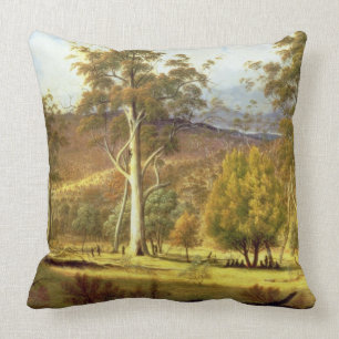 Natives in the Eucalypt Forest on Mills Plains, Pa Throw Pillow