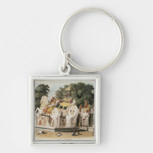 Natives pay homage to their ruler, engraved by Tho Keychain