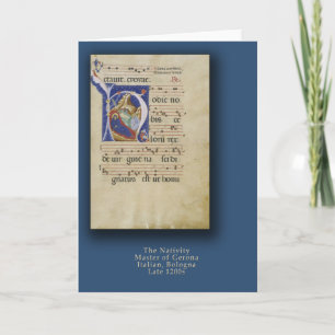 Nativité avec la carte de Noël initiale de H