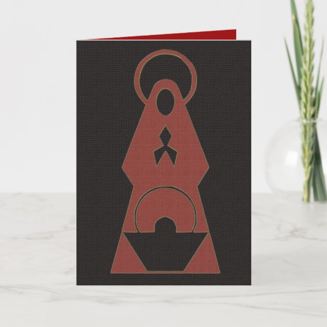 Nativité Carte de Noël Design moderne rouge noir (Devant)