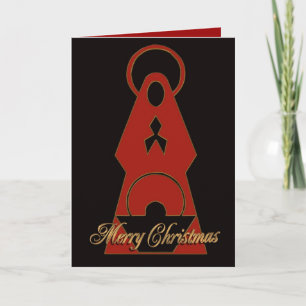 Nativité Carte de Noël Design moderne rouge noir