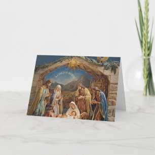 Nativité Carte de Noël - Un enfant est né
