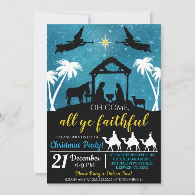 Nativité de Noël Invitation (Devant)