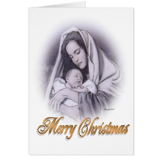Nativité de Noël Madonna et Carte Enfant (Devant)