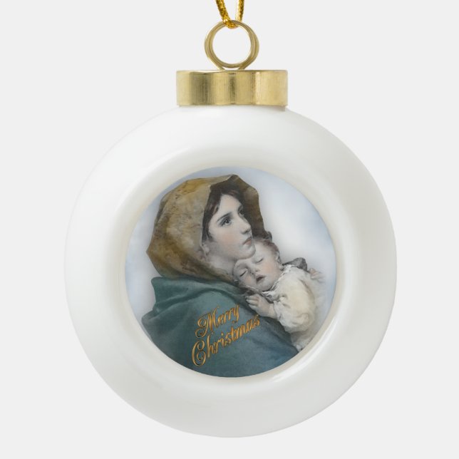 Nativité de Noël Vierge et ornement d'enfant (Devant)