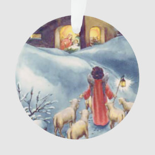 Nativité vintage de berger d'ange de Noël
