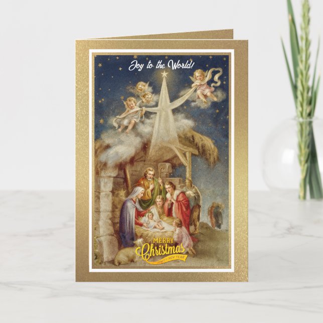 Nativité vintage Noël I Classique Religieux (Devant)