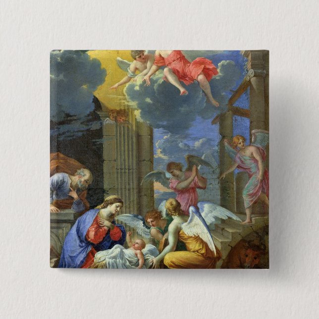 Nativity, 1667 2 inch square button (Front)