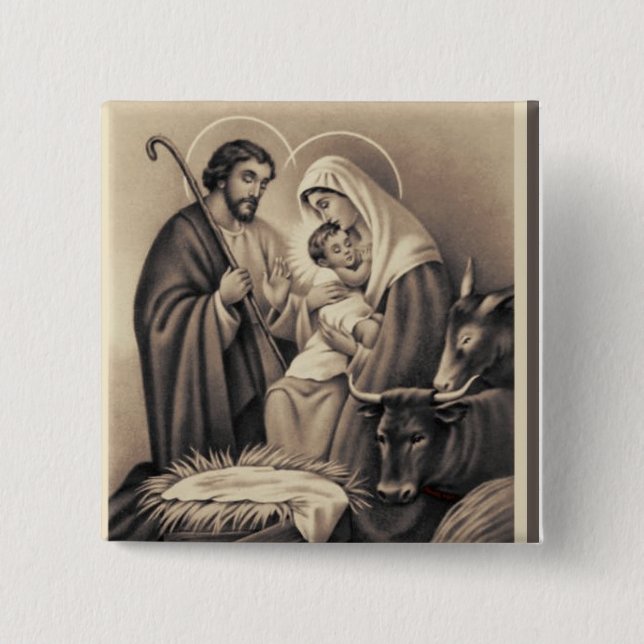 Nativity 2 Inch Square Button (Front)