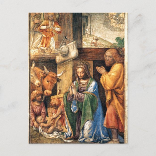Nativity and Annunciation to the Shepherds Postcard (Front)