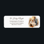 Nativity and Christmas Carol O Holy Night<br><div class="desc">Christmas return address label depicts a beautiful watercolor of the nativity with Mary,  Joseph and Jesus in the manger. It features the beloved Christmas Carol greeting,  'O Holy Night.'</div>