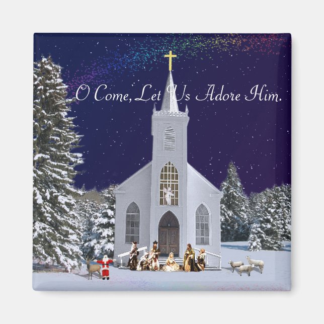 Nativity at Church Magnet (Front)
