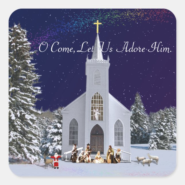 Nativity at Church Square Sticker (Front)
