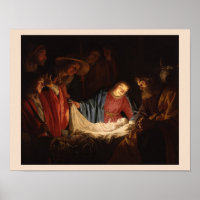 Nativity Baby Jesus & Mary Illuminated Art