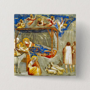 Nativity Birth of Jesus 2 Inch Square Button