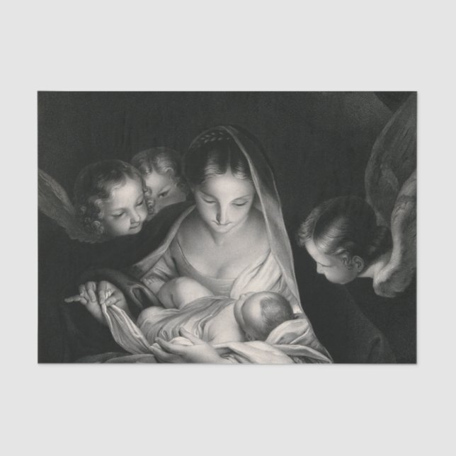 Nativity Birth of Jesus Christ Angels Virgin Mary Tissue Paper (Front)