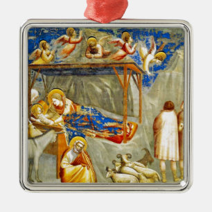 Nativity Birth of Jesus Metal Ornament
