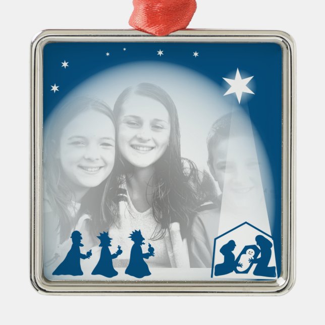 Nativity Border Metal Ornament (Front)