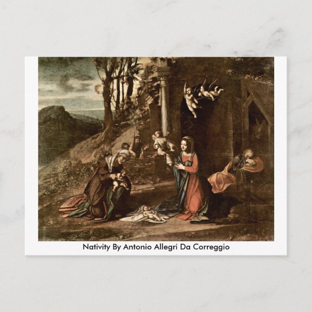 Nativity By Antonio Allegri Da Correggio Postcard (Front)