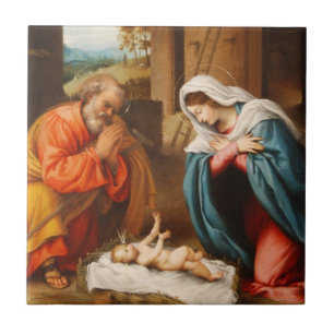 Nativity by Lorenzo Lotto Tile