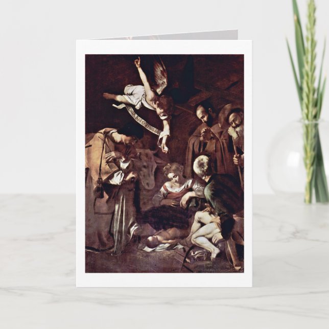 Nativity By Michelangelo Merisi Da Caravaggio Holiday Card (Front)
