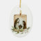 Nativity Candle Ceramic Oval Christmas Ornament