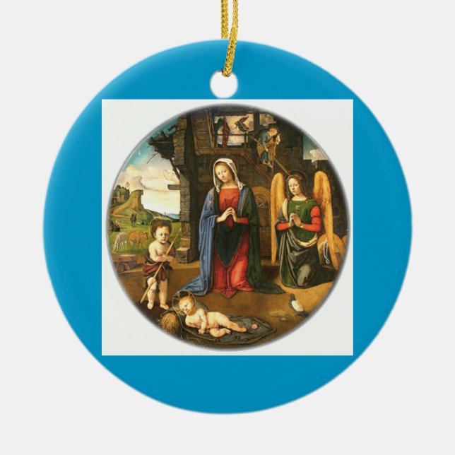 Nativity Ceramic Ornament (Front)