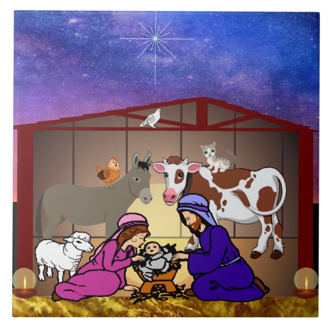 Nativity Ceramic Tile (Front)