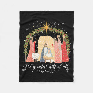 Nativity Christmas Baby Jesus Christian Greatest O Fleece Blanket