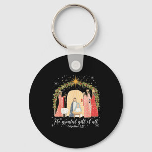 Nativity Christmas Baby Jesus Christian Greatest O Keychain