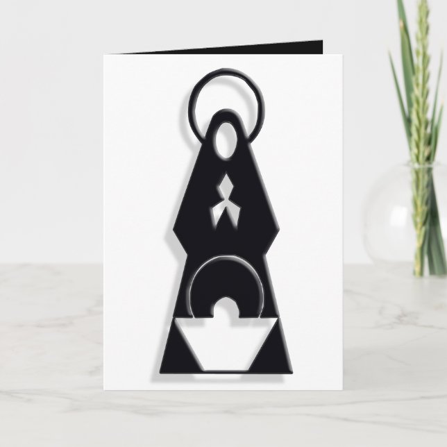 Nativity Christmas card black and white (Front)