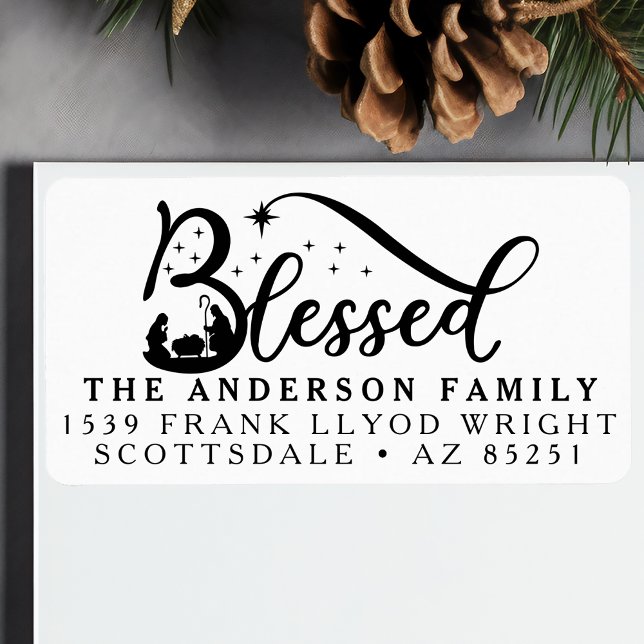 Nativity Christmas Card Customized Return Address Label (Creator Uploaded)