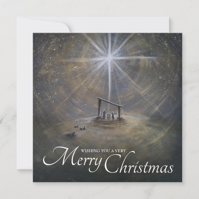 Nativity Christmas Card, Flat Square Holiday Card (Front)