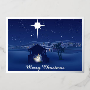 Nativity Christmas Foil Holiday Card