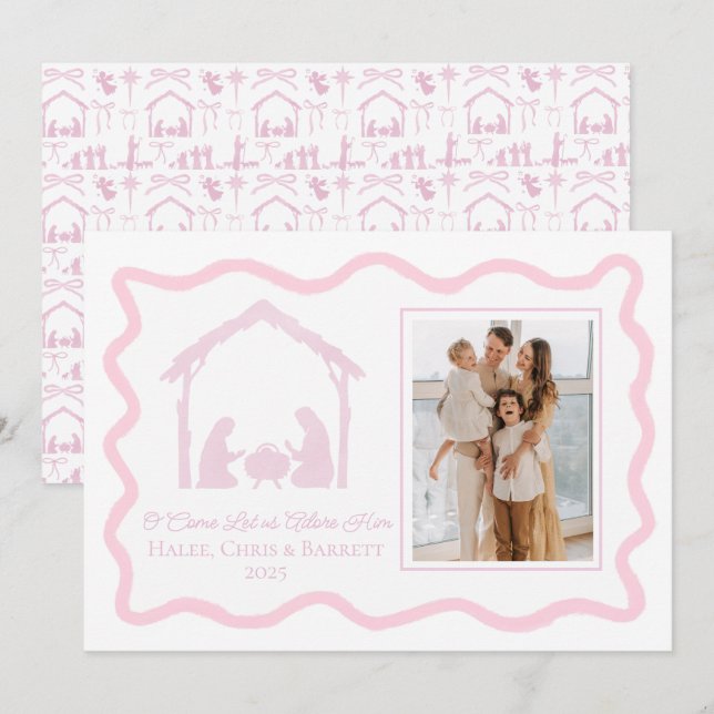 Nativity Christmas Greeting, Holiday Family Photo (Front/Back)