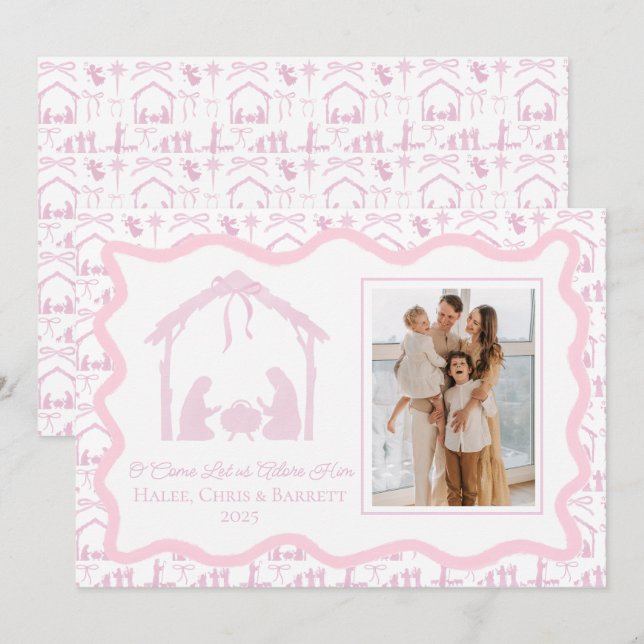 Nativity Christmas Greeting, Holiday Family Photo (Front/Back)