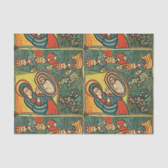 NATIVITY CHRISTMAS PARCHMENT ,ADORATION OF MAGI TISSUE PAPER (Front)