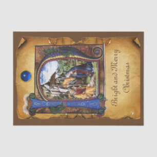 NATIVITY CHRISTMAS PARCHMENT MONOGRAM TISSUE PAPER